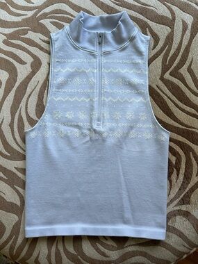 PINK Winter Seamless Half-Zip Tank Top - Hydrangea Blue